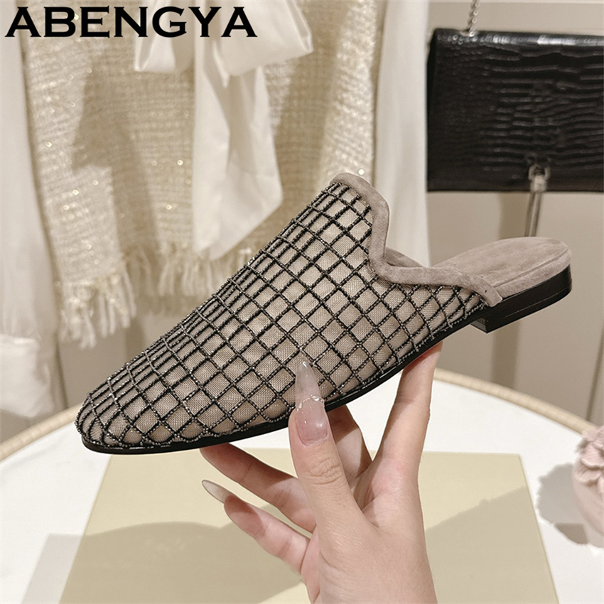 Ethnic Fashion In - Chinelos femininos de renda brilhante com