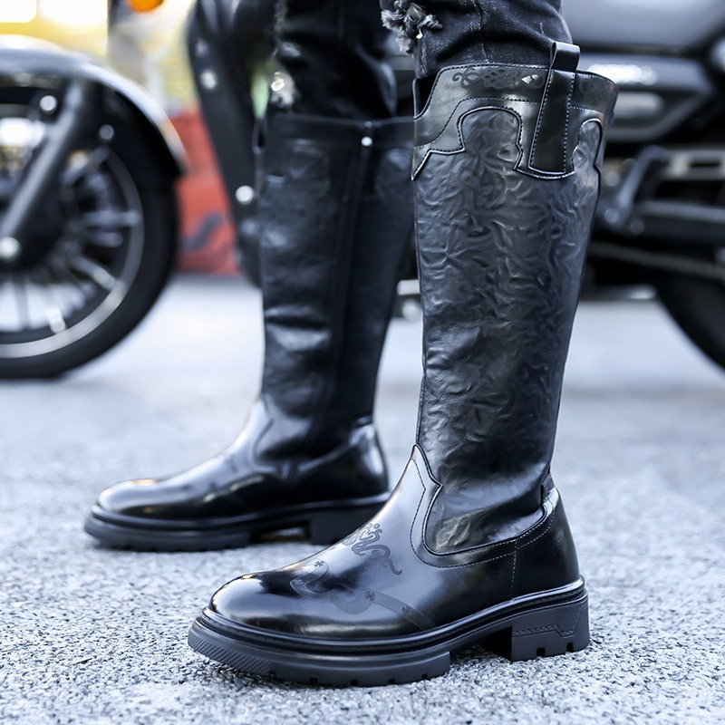 Ethnic Fashion In - Botas masculinas de cano médio de