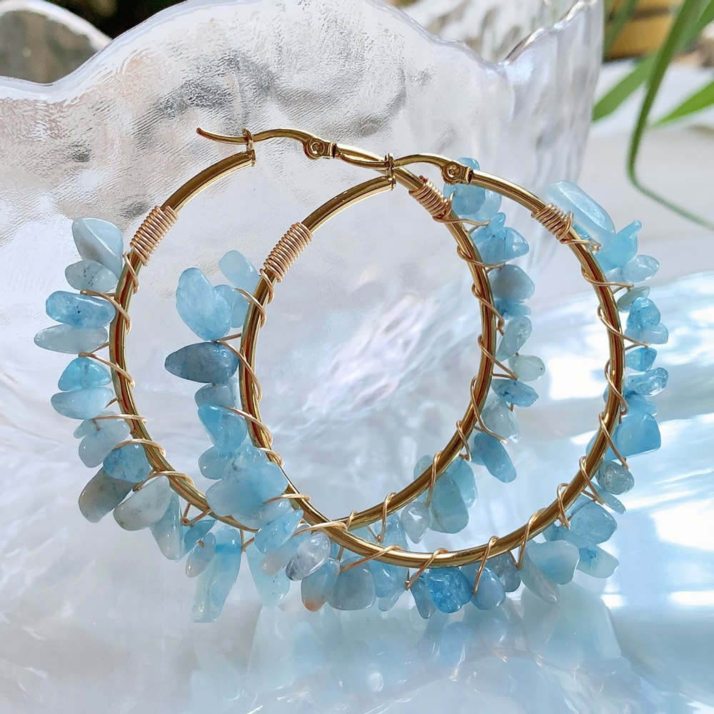 Brinco de argola de cristal na - Aura Ethnic Fashion avaliação e preço