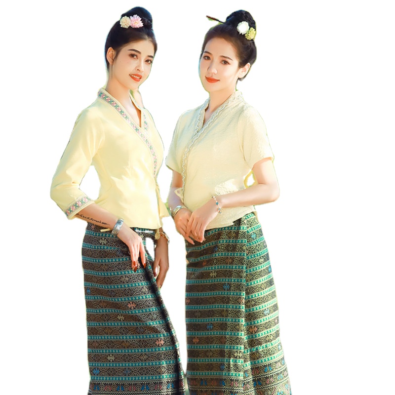 Roupas tai tailandesas amarela - Thai Silk Blouse avaliação e preço
